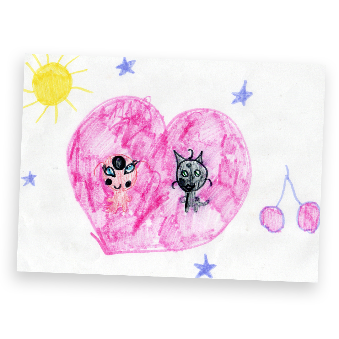 Desenho Tikki e Plagg